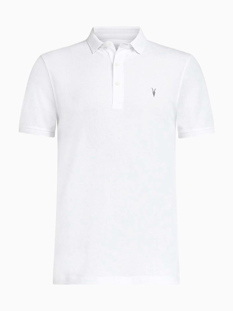 AllSaints White Reform Shortsleeve Polo Shirt - Image 7 of 8