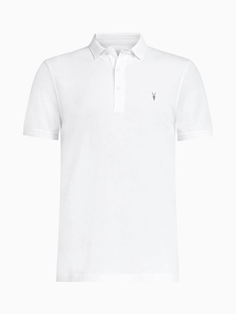 AllSaints White Reform Shortsleeve Polo Shirt - Image 8 of 8