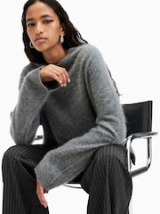 AllSaints Grey Rebel Crew Neck Jumpers - Image 2 of 8