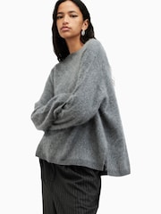 AllSaints Grey Rebel Crew Neck Jumpers - Image 4 of 8