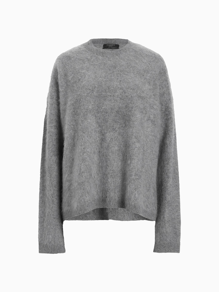 AllSaints Grey Rebel Crew Neck Jumpers - Image 8 of 8