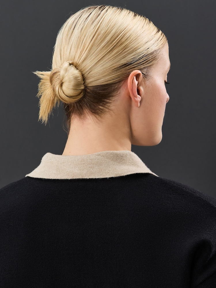 Black/Stone Soft Touch Heavyweight Cosy Striped Jumper - Image 5 of 8