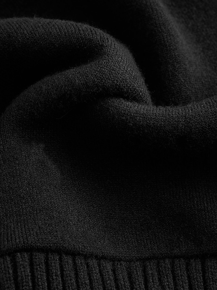 Black/Stone Soft Touch Heavyweight Cosy Striped Jumper - Image 8 of 8