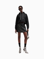 AllSaints Black Pippa Sparkle 100% Cotton Hoodie - Image 2 of 6