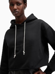 AllSaints Black Pippa Sparkle 100% Cotton Hoodie - Image 4 of 6