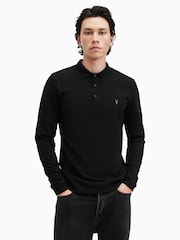 AllSaints Black Reform Longsleeve Polo Shirt - Image 1 of 6