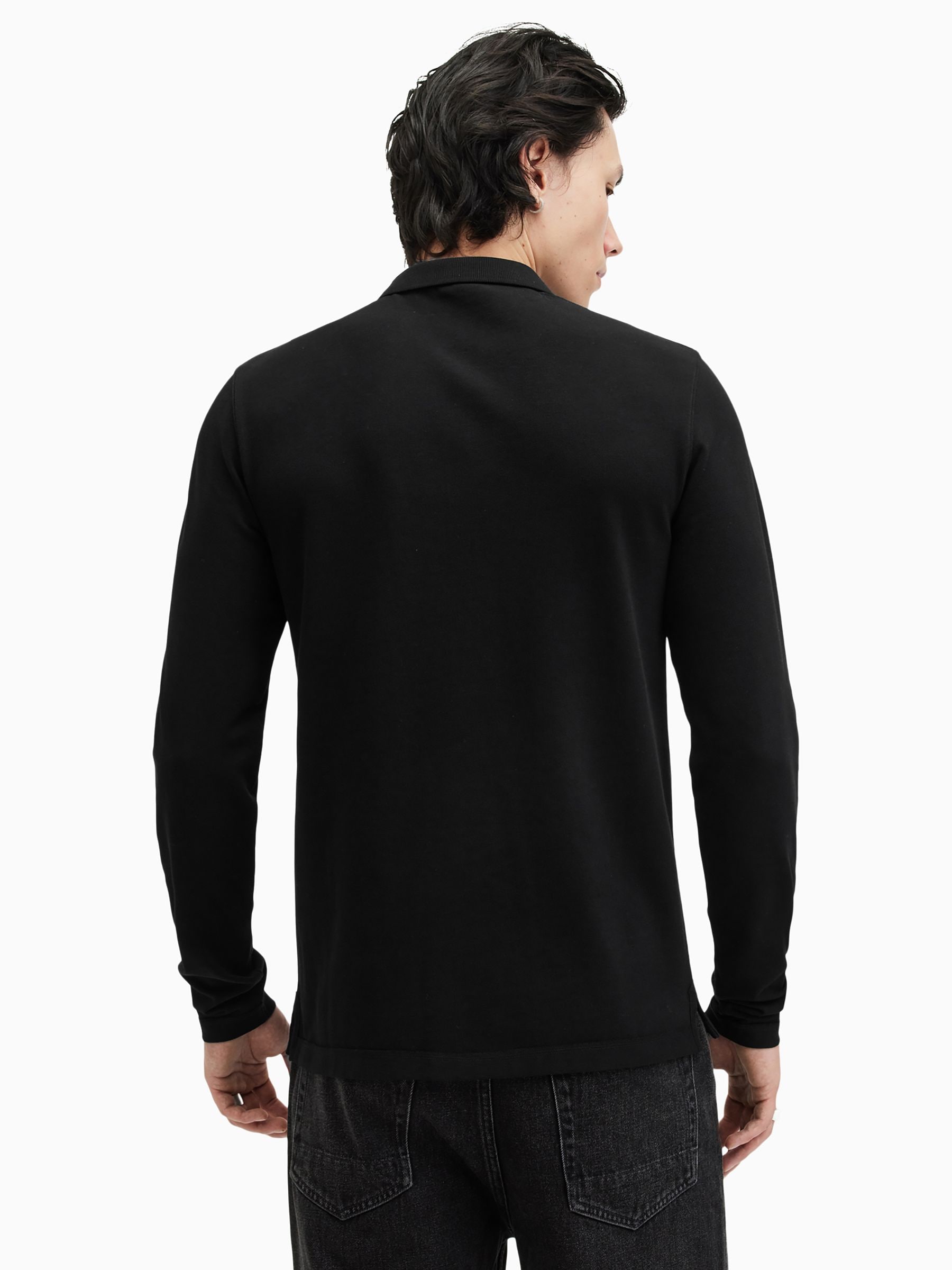 Buy AllSaints Black Reform Longsleeve Polo Shirt from Next USA