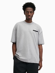 AllSaints Grey Redact Shortsleeve Crew Neck T-Shirt - Image 1 of 7