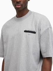 AllSaints Grey Redact Shortsleeve Crew Neck T-Shirt - Image 4 of 7