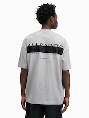 AllSaints Grey Redact Shortsleeve Crew Neck T-Shirt - Image 5 of 7