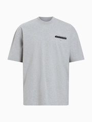 AllSaints Grey Redact Shortsleeve Crew Neck T-Shirt - Image 7 of 7