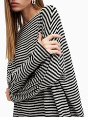 AllSaints Black/White Rita Snake Effect T-Shirt - Image 2 of 6