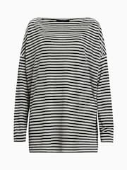 AllSaints Black/White Rita Snake Effect T-Shirt - Image 6 of 6