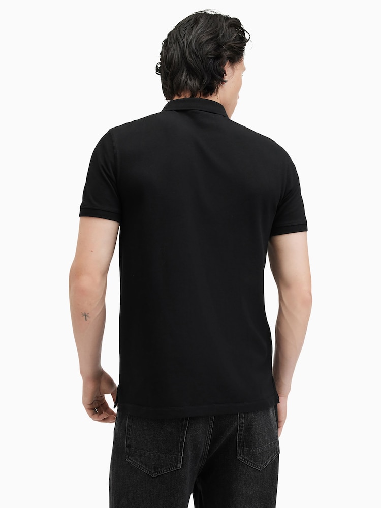 AllSaints Black Reform Shortsleeve Polo Shirt - Image 4 of 5