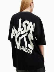 AllSaints Black Orlando Etta Crew Neck T-Shirt - Image 2 of 8