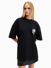 AllSaints Black Orlando Etta Crew Neck T-Shirt - Image 4 of 8