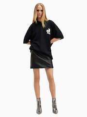 AllSaints Black Orlando Etta Crew Neck T-Shirt - Image 5 of 8