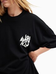 AllSaints Black Orlando Etta Crew Neck T-Shirt - Image 6 of 8