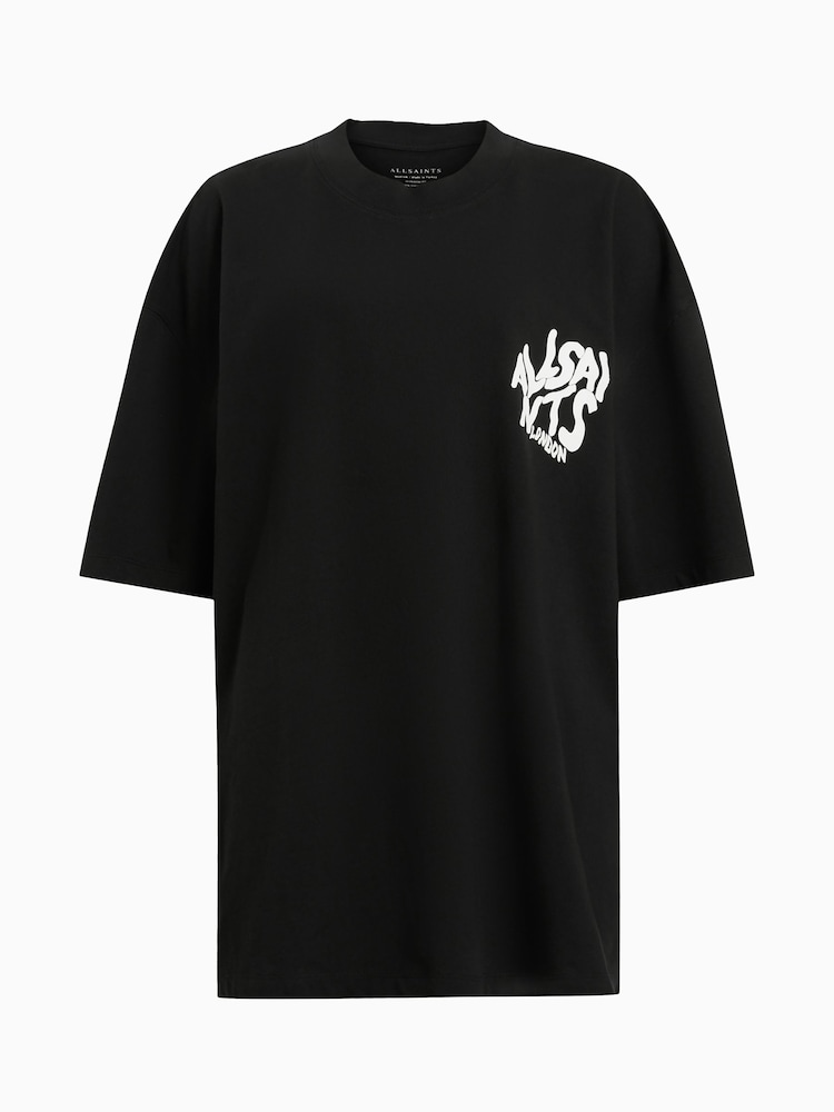 AllSaints Black Orlando Etta Crew Neck T-Shirt - Image 8 of 8