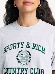 Sporty & Rich Grey Varsity Crest T-Shirt - Image 5 of 9