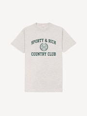 Sporty & Rich Grey Varsity Crest T-Shirt - Image 6 of 9