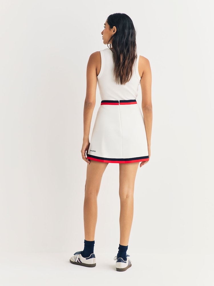 Sporty & Rich White Serif Logo Mila Skirt - Image 2 of 6 Sporty & Rich White Serif Logo Mila Skirt - Image 2 of 6
