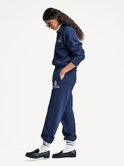 Sporty & Rich Blue Vendome Embroidered Quarter Zip Sweatshirt - Image 4 of 9
