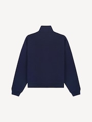 Sporty & Rich Blue Vendome Embroidered Quarter Zip Sweatshirt - Image 7 of 9