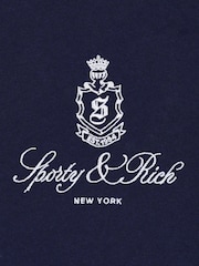 Sporty & Rich Blue Vendome Embroidered Quarter Zip Sweatshirt - Image 8 of 9