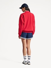 Sporty & Rich Red Varsity Crest Crewneck Sweat Top - Image 2 of 7