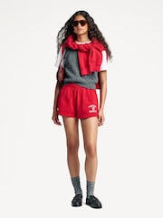 Sporty & Rich Red Varsity Crest Disco Shorts - Image 3 of 9