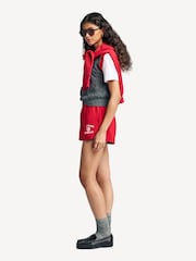 Sporty & Rich Red Varsity Crest Disco Shorts - Image 5 of 9