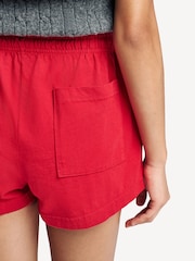 Sporty & Rich Red Varsity Crest Disco Shorts - Image 6 of 9