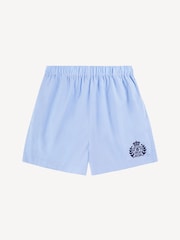 Sporty & Rich Blue H&W Crest Poplin Shorts - Image 5 of 8