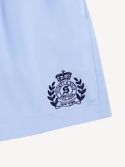 Sporty & Rich Blue H&W Crest Poplin Shorts - Image 7 of 8