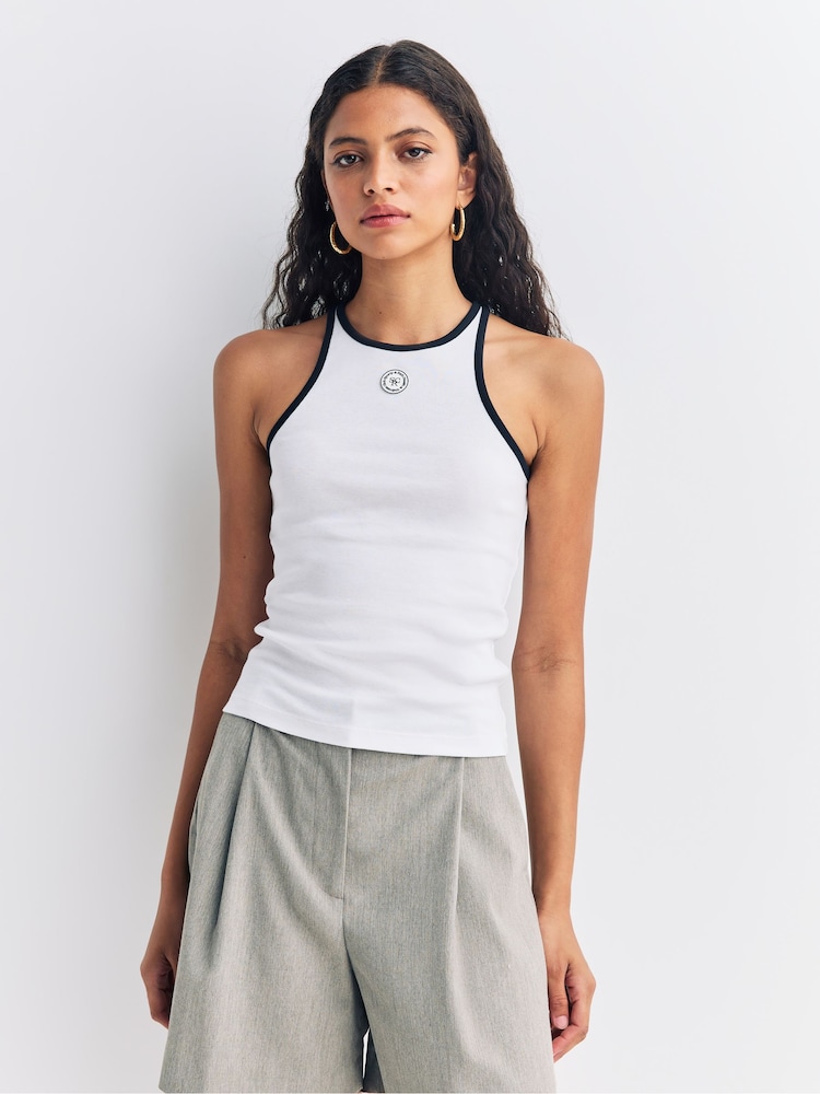 Sporty & Rich White SRHWC Ribbed Tank - Image 2 of 3 Sporty & Rich White SRHWC Ribbed Tank - Image 2 of 3