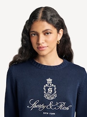 Sporty & Rich Blue Vendome Knitted Sweater - Image 5 of 9