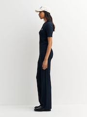 Sporty & Rich Blue SRC Ribbed Polo Shirt - Image 3 of 5
