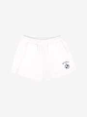 Sporty & Rich White H&W Crest Embroidered Disco Shorts - Image 1 of 3