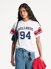 Sporty & Rich White Wellness 94 Rugby T-Shirt - Image 1 of 9