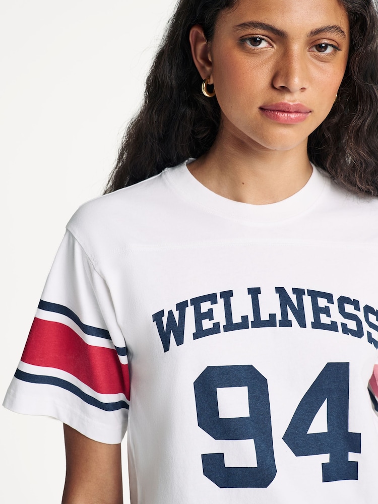 Sporty & Rich White Wellness 94 Rugby T-Shirt - Image 2 of 9