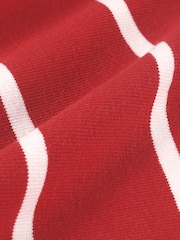 Sporty & Rich Red Serif Logo Cropped Rugby Polo Shirt - Image 9 of 9