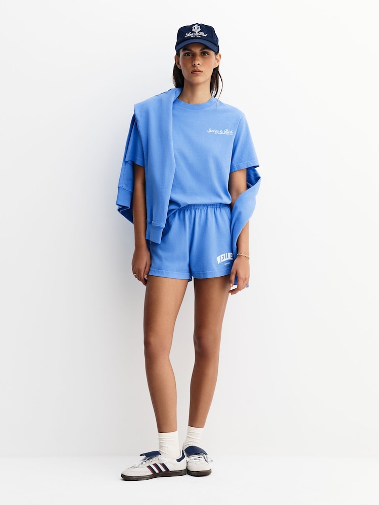 Sporty & Rich Blue Wellness Ivy Disco Shorts - Image 1 of 6