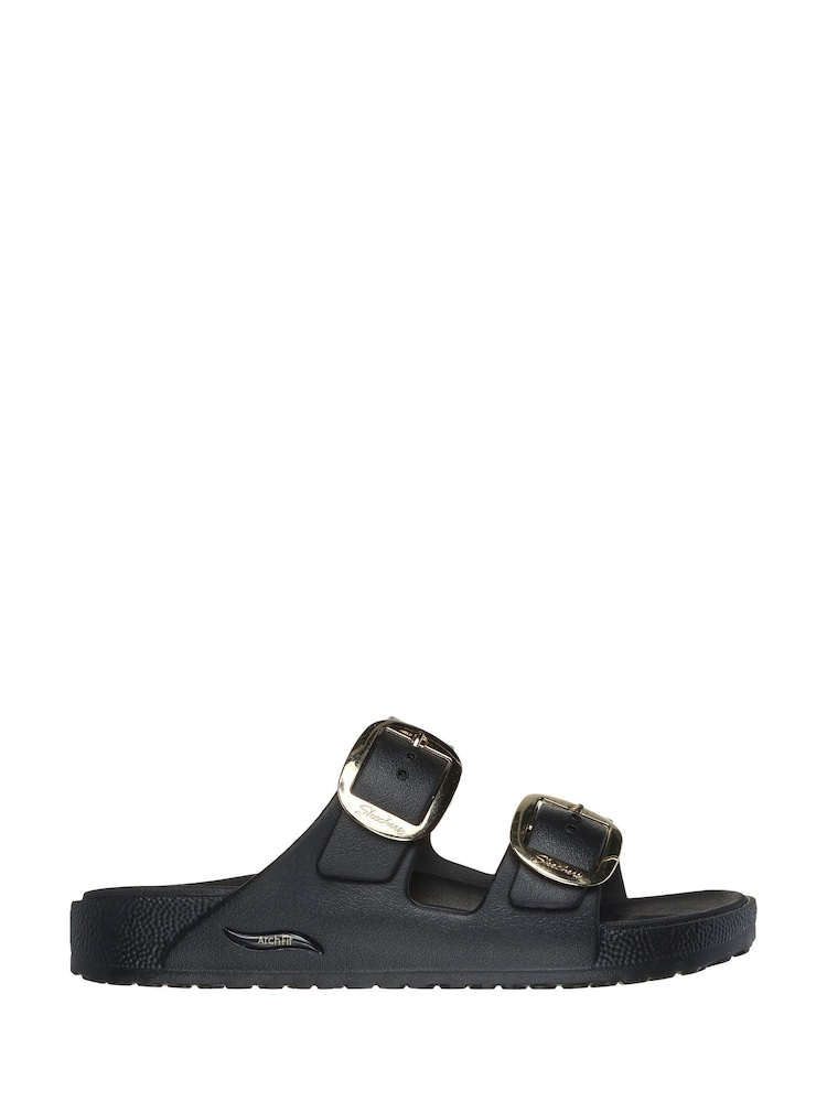 Skechers Black Arch Fit Cali Breeze 2.0 Gold Star Sandals - Image 1 of 3