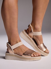 Skechers Gold Gold Bobs Sun Ray Slip In Sandals - Image 1 of 7