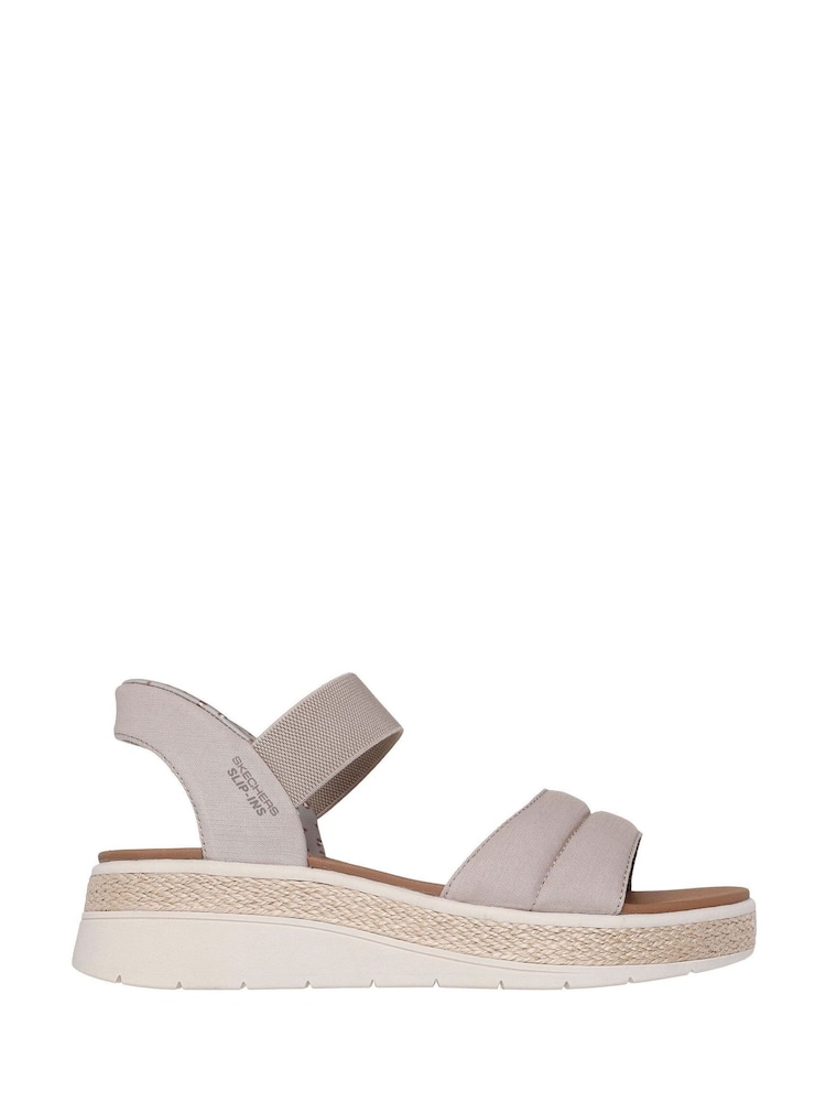 Skechers Grey Gold Bobs Sun Ray Slip In Sandals - Image 1 of 3