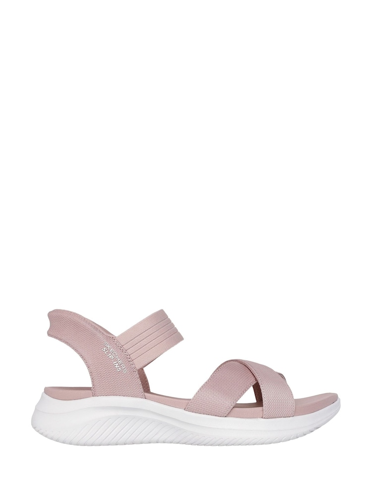 Skechers Pink 3.0 Ultra Flex Never Better Sandals - Image 1 of 3