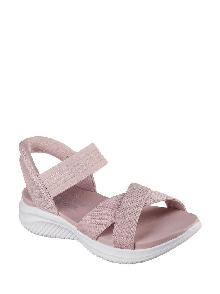 Skechers Pink 3.0 Ultra Flex Never Better Sandals - Image 2 of 3