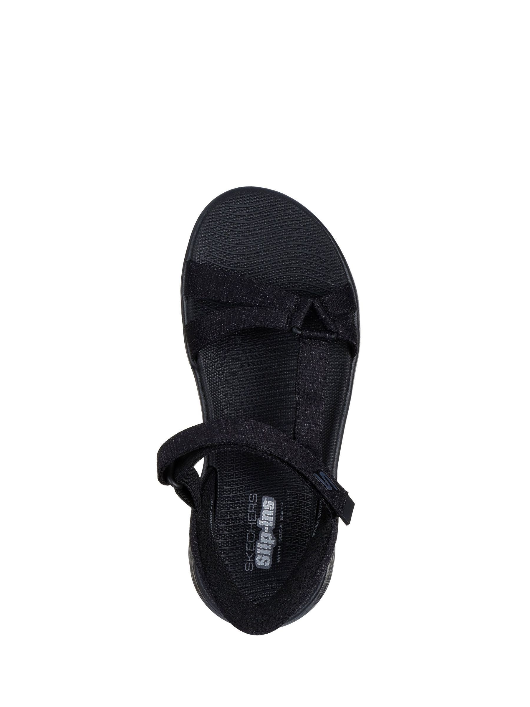 Black skechers sandals discount