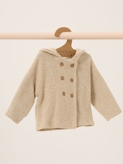 Homegrown 100% Cotton Twisted Double Knit Hooded Cardigan - Image 1 of 2